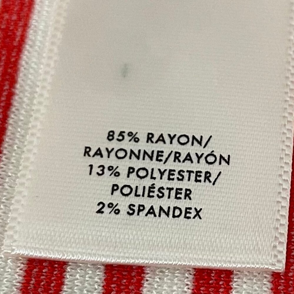Ann Taylor Petite SS Jewel Neck Striped Midi Dress Orangey Red White Sz 6P NWOT - Picture 12 of 13